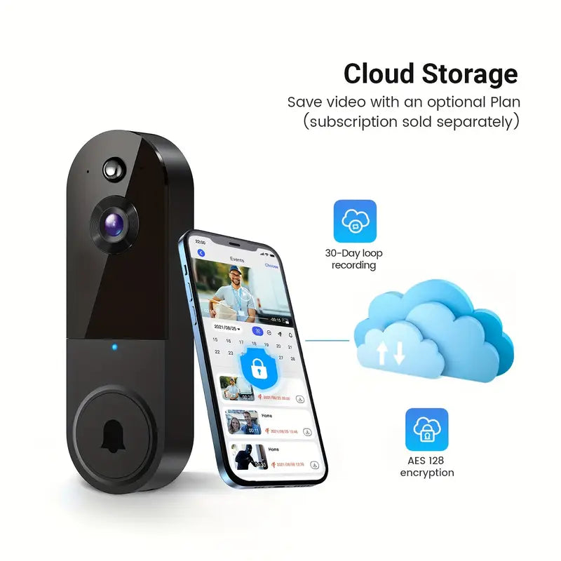 1080P Smart Video Doorbell Camera – Wireless, Two-Way Audio, Night Vision & Motion Detection
