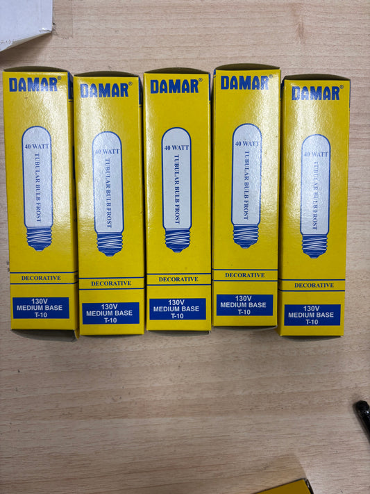 Damar #214B Frost T-10 130V Medium Base Light Bulb (5-Pack)