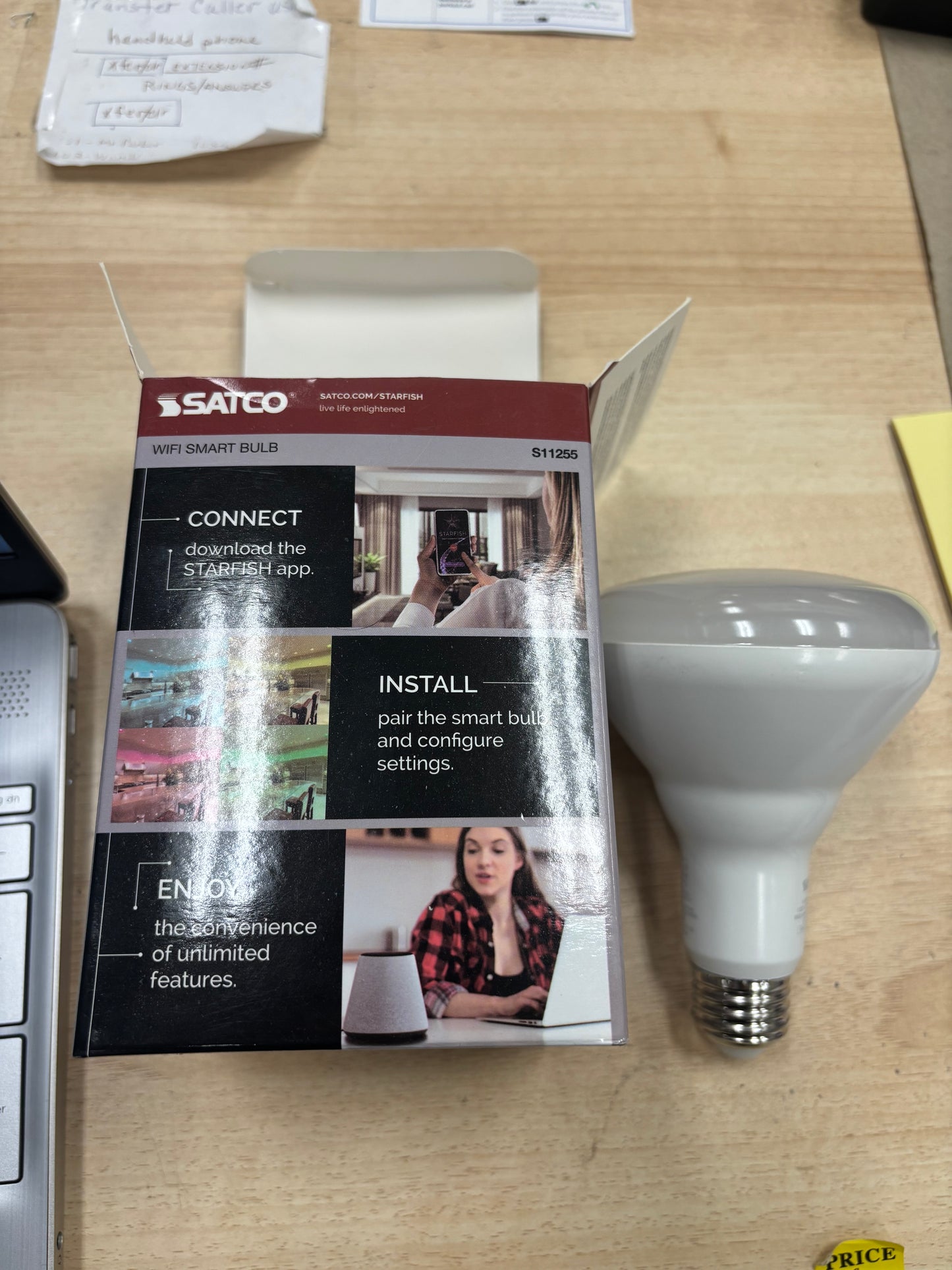 Satco S11255 WiFi Smart LED Bulb – 10W A19 RGB & Tunable White Smart Light, Works with Alexa & Google Home