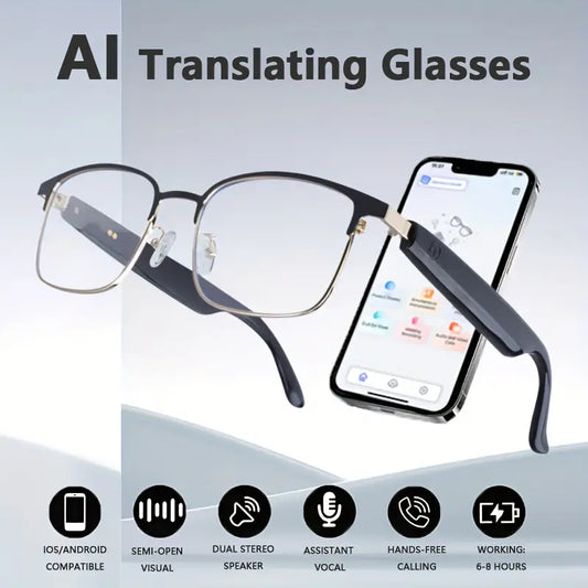 AI Smart Translation Glasses with Polarized Lenses & Voice Assistant