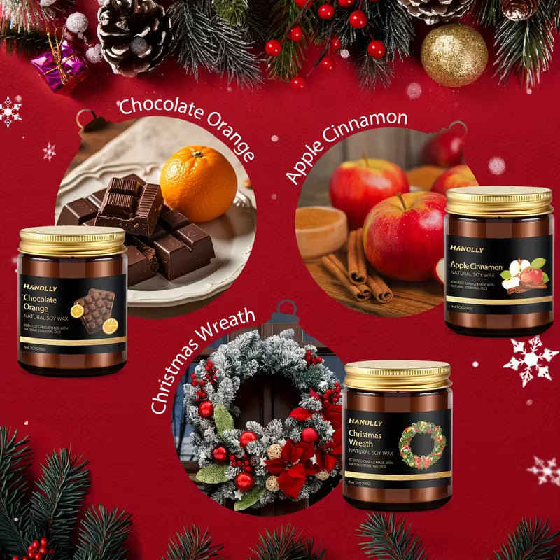 (LIMITED STOCK) 6-Pack Christmas Scented Candle Set – Perfect Holiday & Seasonal Gift for Home