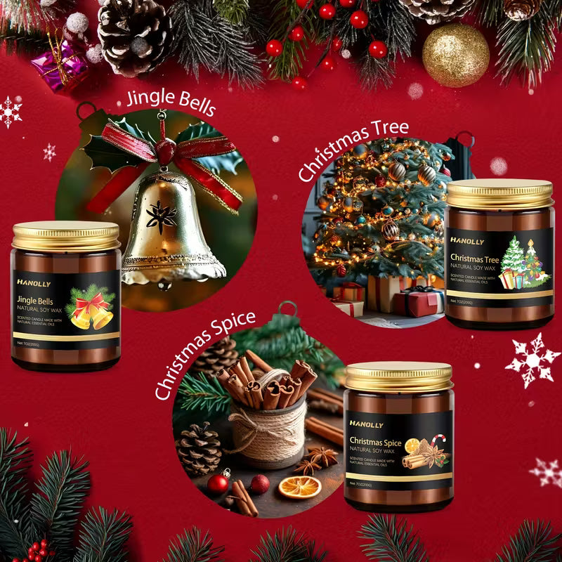 (LIMITED STOCK) 6-Pack Christmas Scented Candle Set – Perfect Holiday & Seasonal Gift for Home