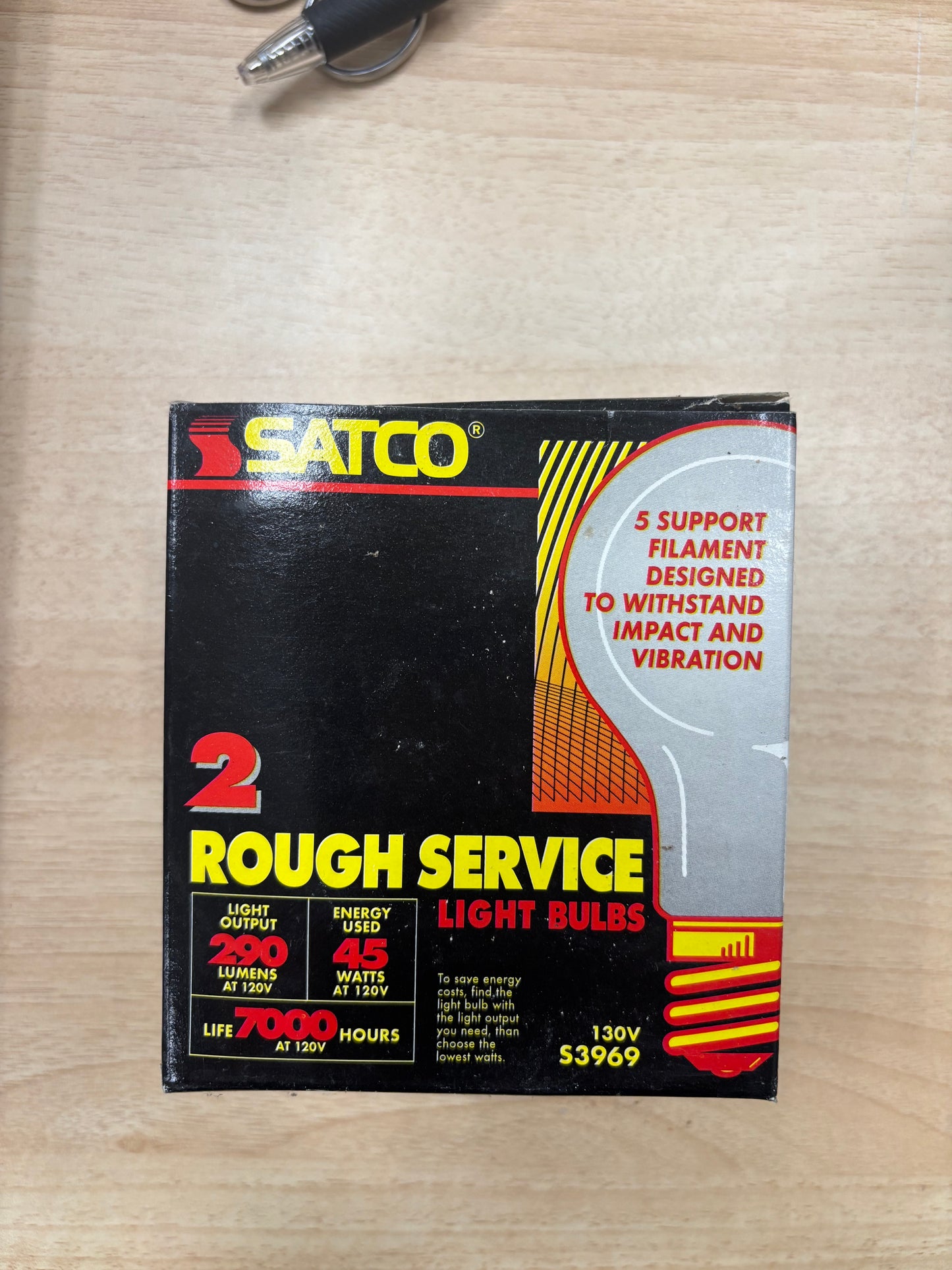 Satco S3969 2-Pack 50W Rough Service Light Bulbs