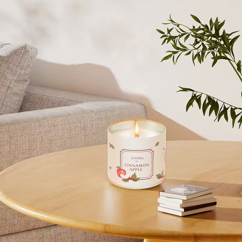 (LIMITED STOCK) 30oz Scented Candle Gift Set – Rose, Sandalwood, Cinnamon, Apple & Lavender | Luxury Metal Jar Candles for Home, Christmas