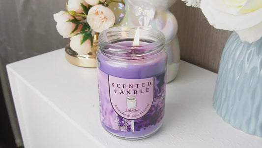 Purple Pair Glass Jar Lavender Scented Candle – Smoke-Free, No-Drip, Elegant & Romantic